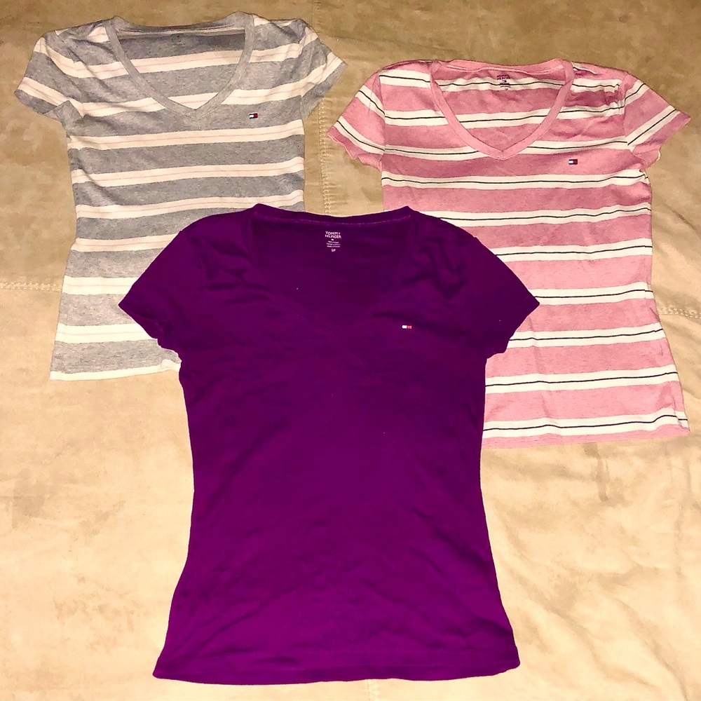 Tommy Hilfiger Striped and Solid V-Neck T-Shirts
